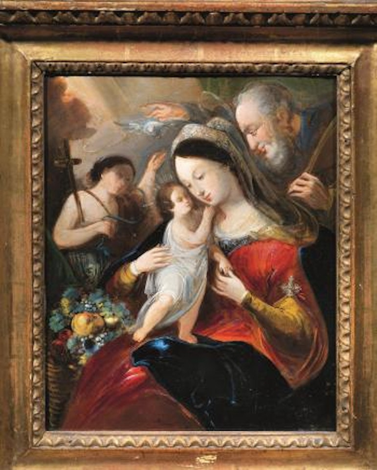 Sacra Famiglia con San Giovannino e la Trinità by Giuseppe Bernardino Bison