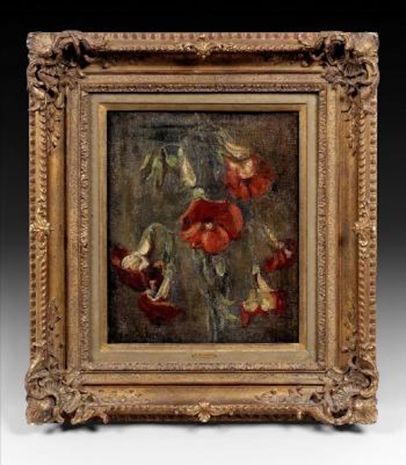 Les roses trémières by Eugene Delacroix