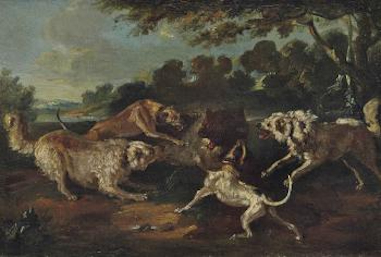 A wolf hunt by Jean-Baptiste Oudry