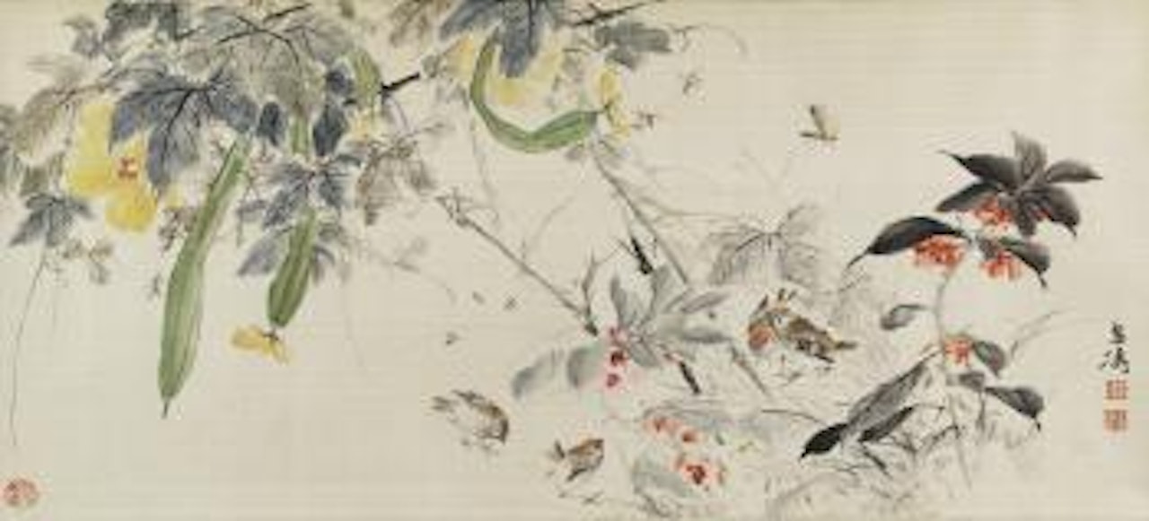 Sponge Gourds, Insects and Birds by Wang Xuetao