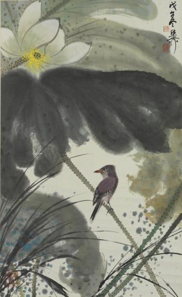 Bird and White Lotus by Xie Zhiliu