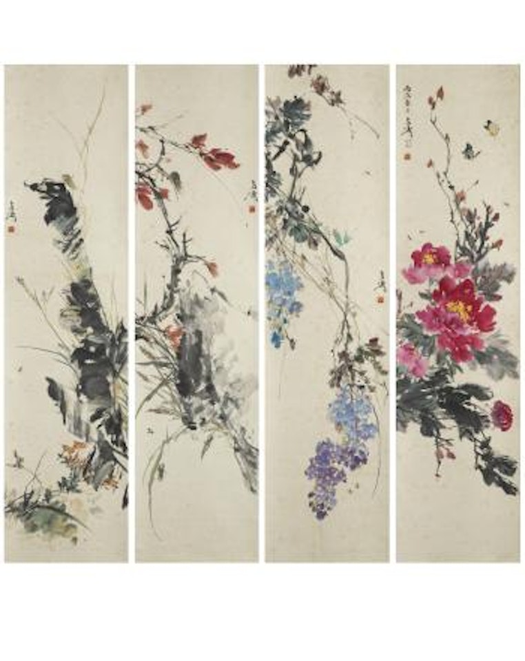 Flowers and Insects by Wang Xuetao
