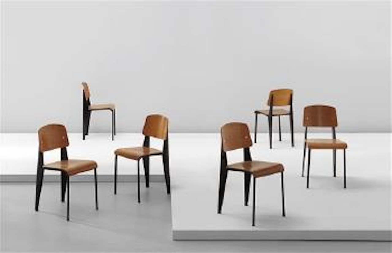 Set of six "Métropole" chairs, model no. 305 by Jean Prouvé