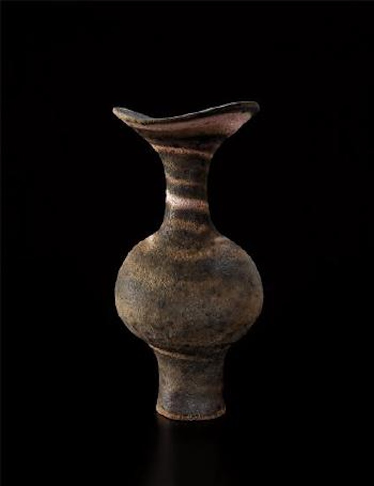 Tall vase with flaring lip by Lucie Rie