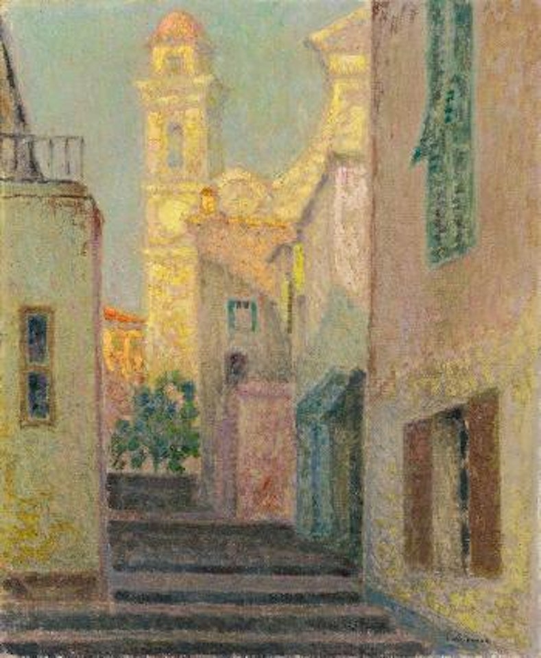 La Rue De L'eglise, Villefranche-sur-mer by Henri Le Sidaner