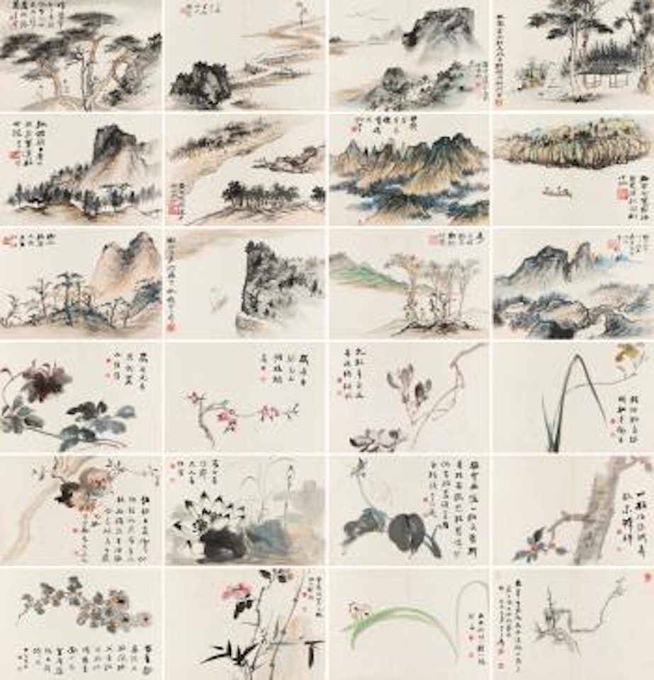 Album Of Flowers And Landscape by Zhang Daqian