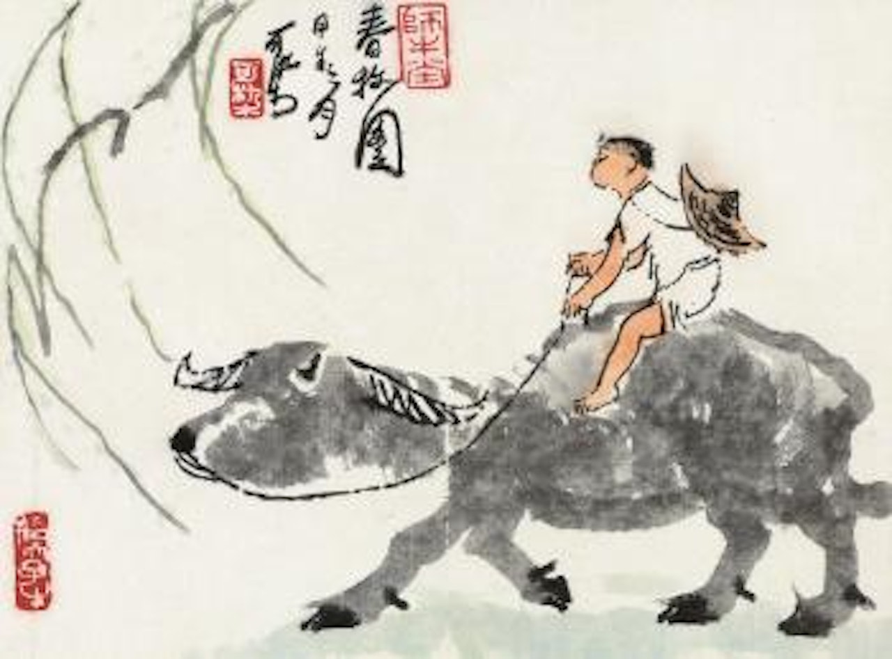 Herding by Li Keran