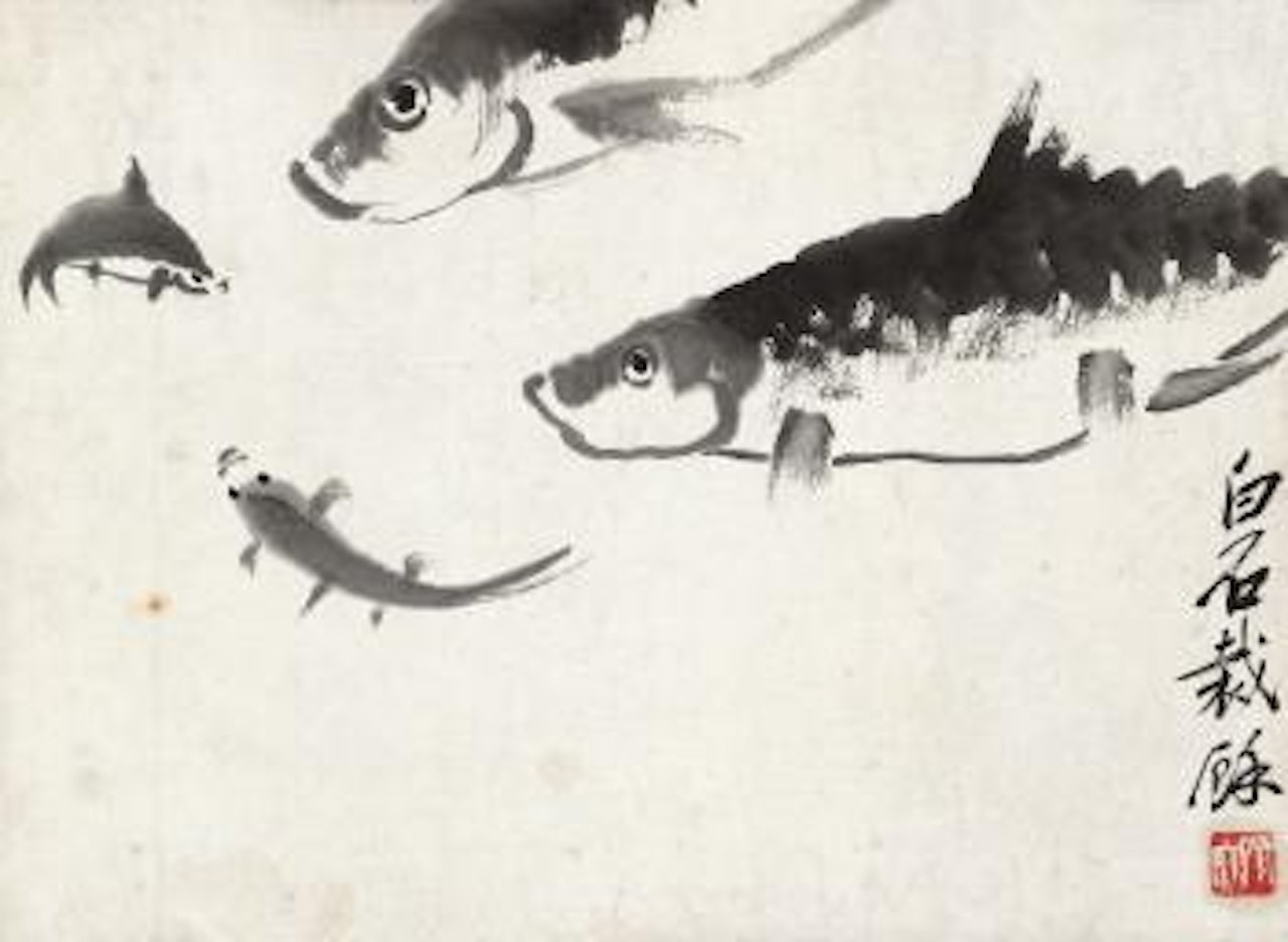 Four Fishes by Qi Baishi
