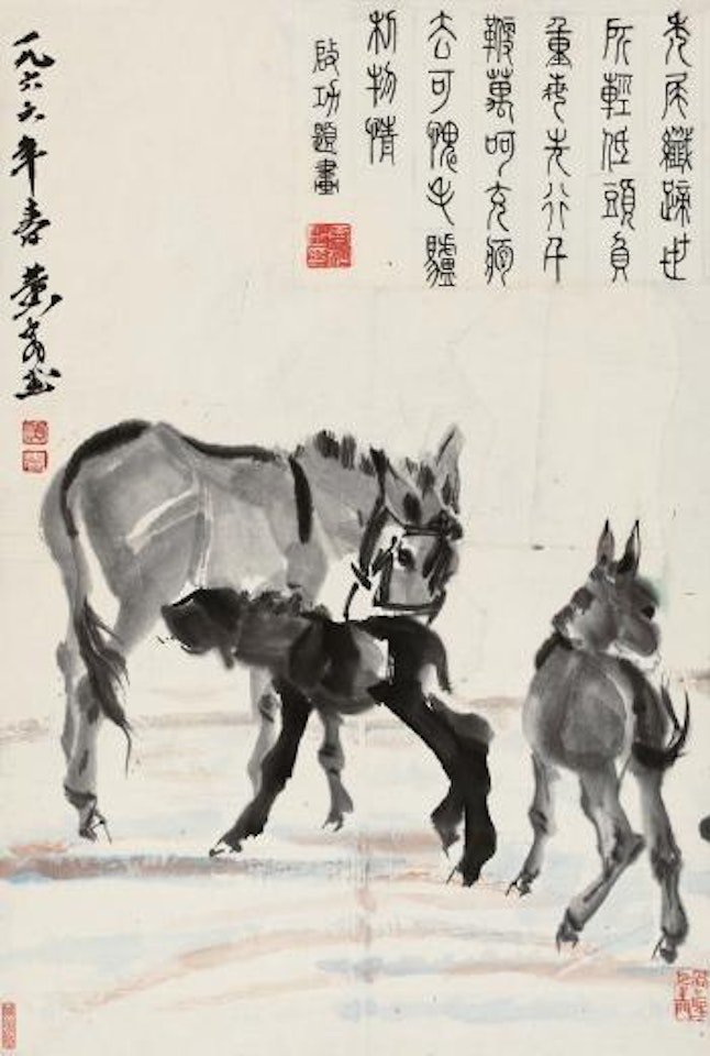 Three Donkeys by Huang Zhou