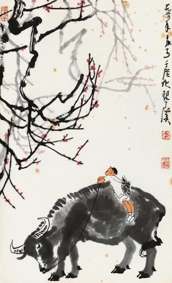 Herdboys And Plum Blossoms by Li Keran