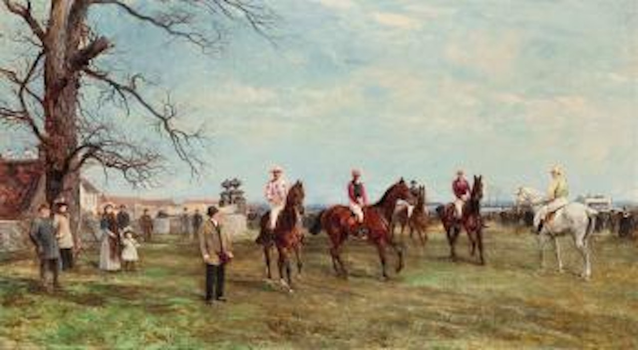 The start of the Catterick Steeplechase by Heywood Hardy