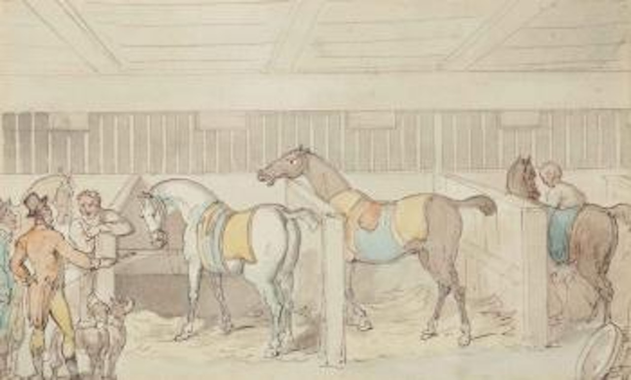 Inspecting the mounts by Thomas Rowlandson
