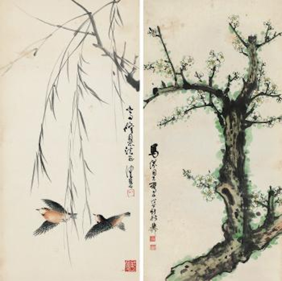 Bird And Willow by Chen Peiqiu by Xie Zhiliu