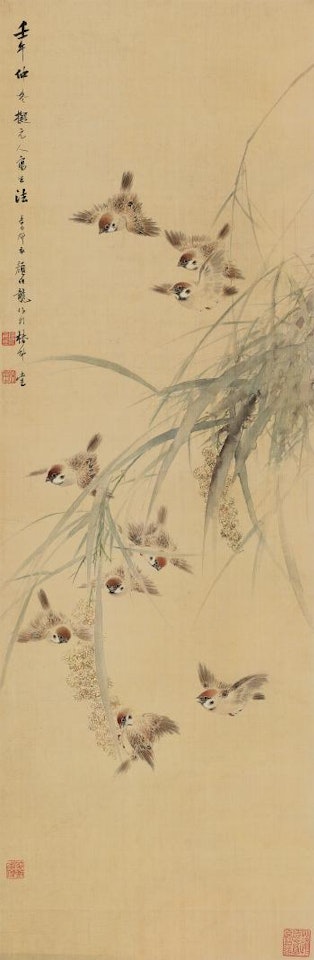 Plants And Sparrows by Yan Bolong