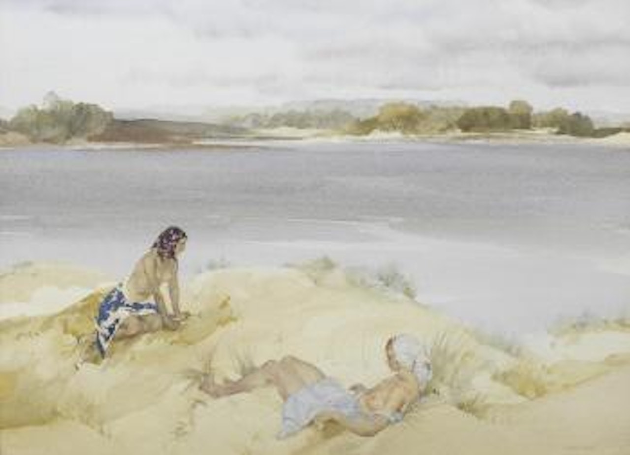 Jennifer and Hazel on a Sandy Estuary by William Russell Flint