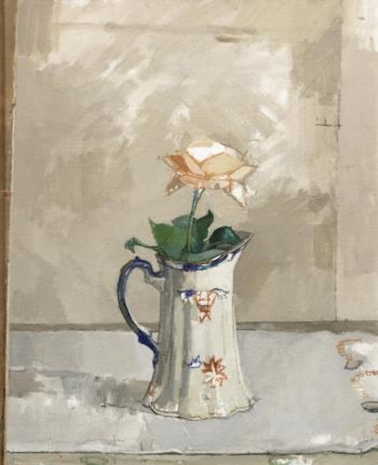 Still Life with Rose and Pitcher by Euan Uglow