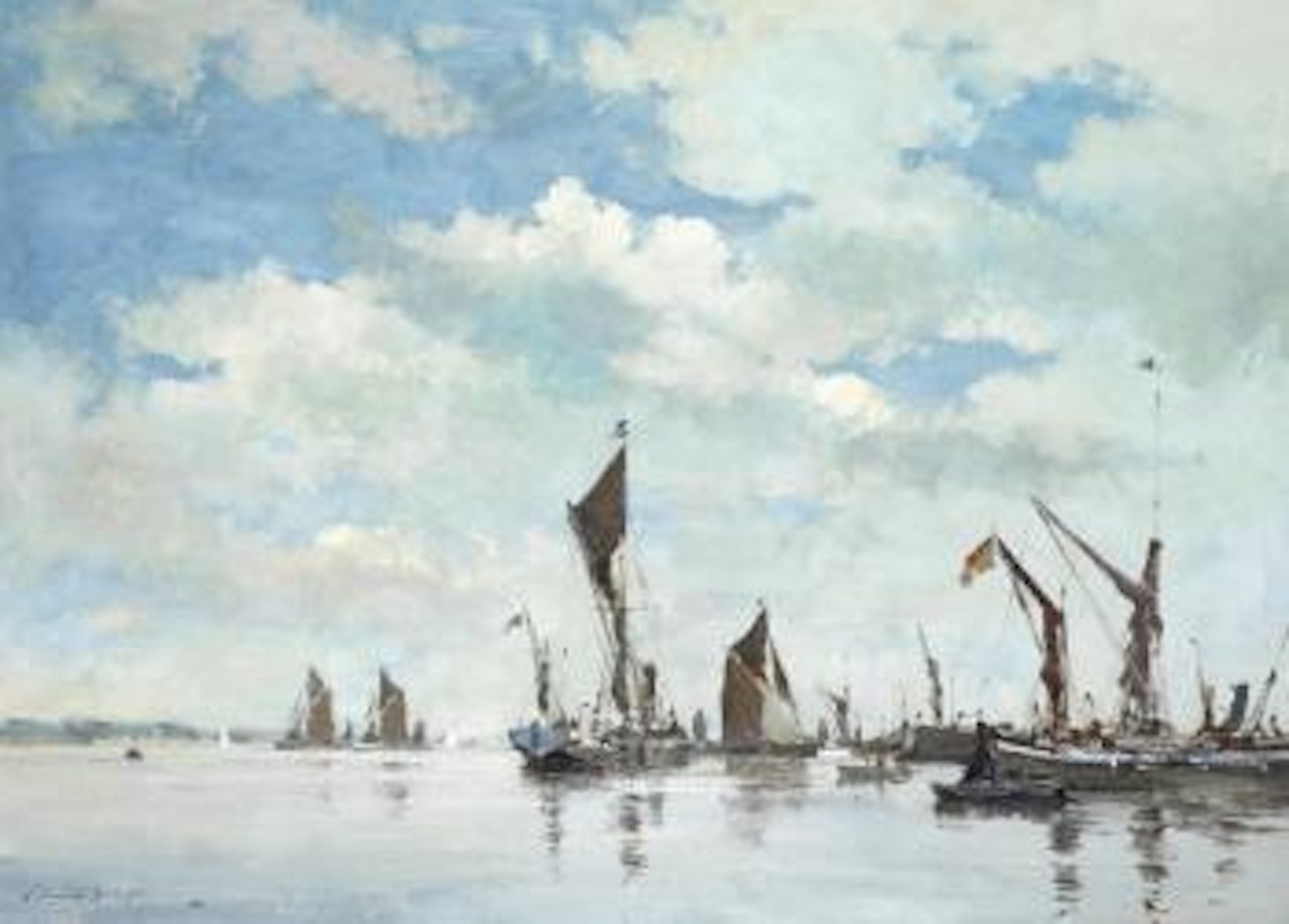 Before the Barge Race, Pin Mill by Edward Seago