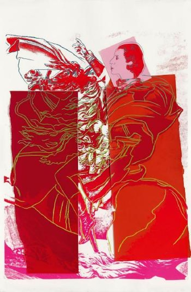 Diana Vreeland Rampant (After Jacques Louis David, Napoleon At St. Bernard) by Andy Warhol