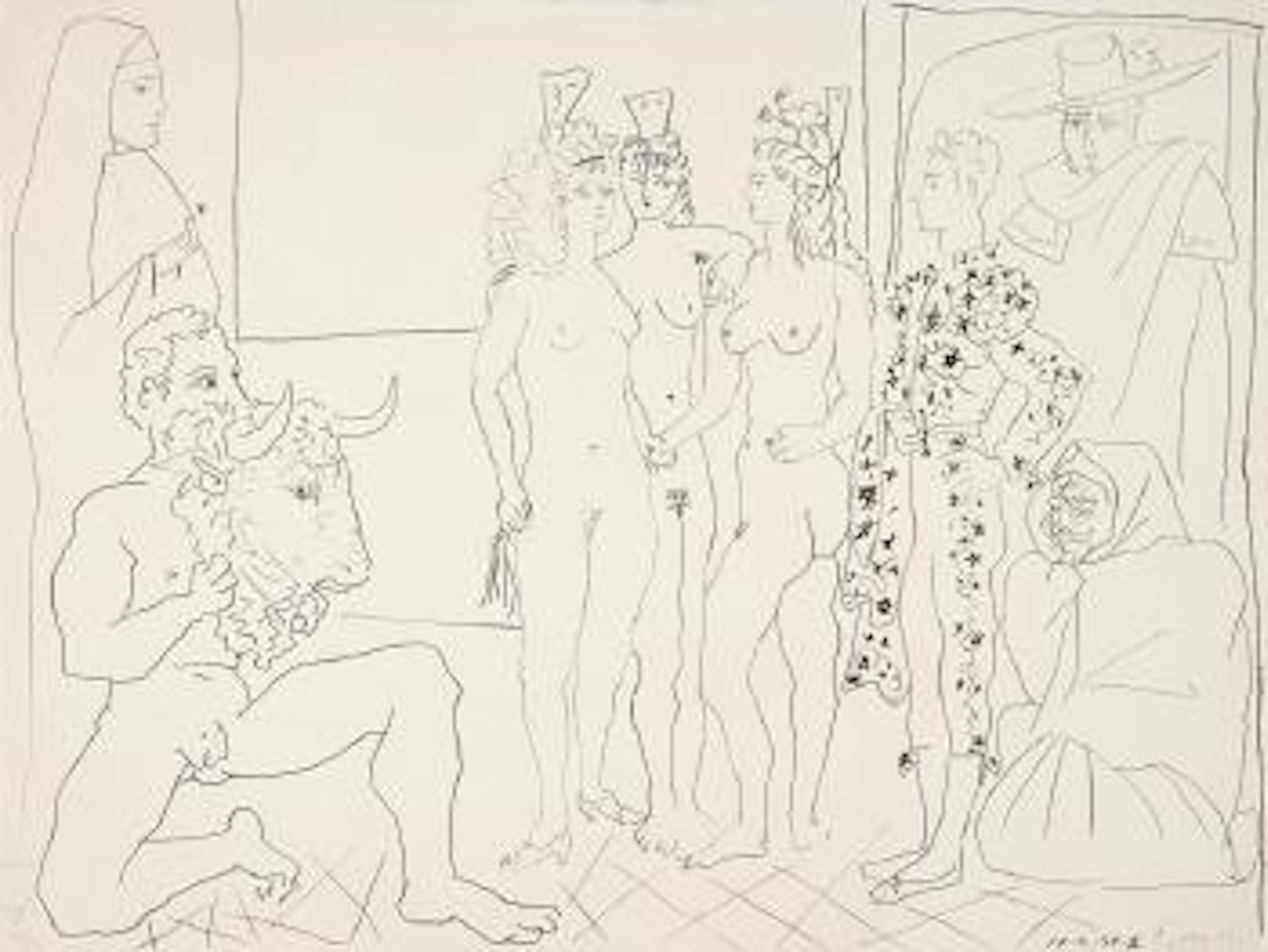 Les Trois Femmes Et Le Torero by Pablo Picasso