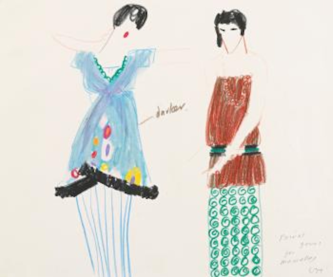 Poiret Gowns For Mamelles IV (From 'Les Mamelles De Tiresias') by David Hockney