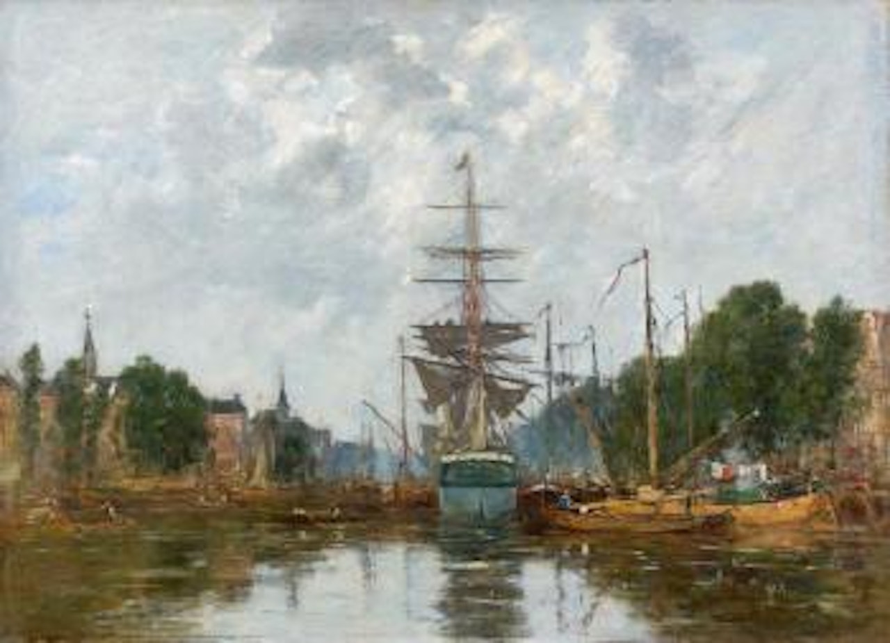 Rotterdam, Le Bassin Central by Eugène Boudin