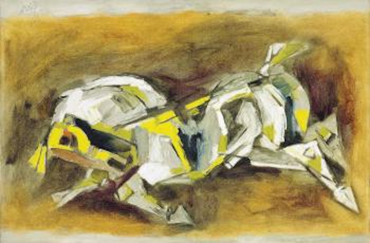 Untitled (Yellow Horse) by M.F. Husain