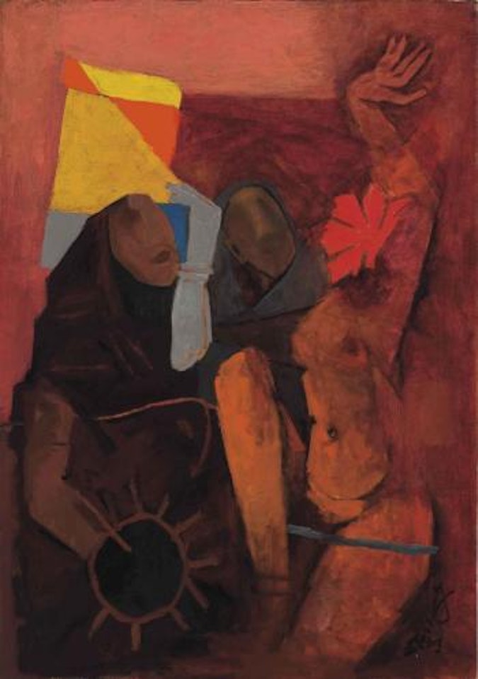 Untitled (Hand Flower) by M.F. Husain