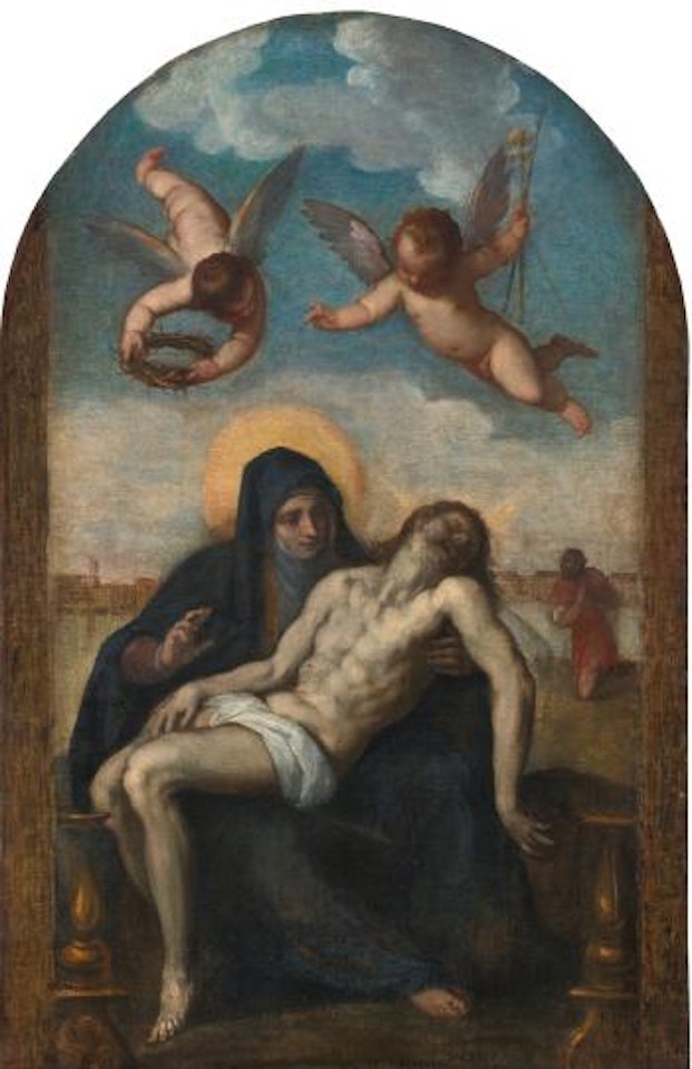 The Pietá, a View Of Venice Beyond by Jacopo Palma il Giovane