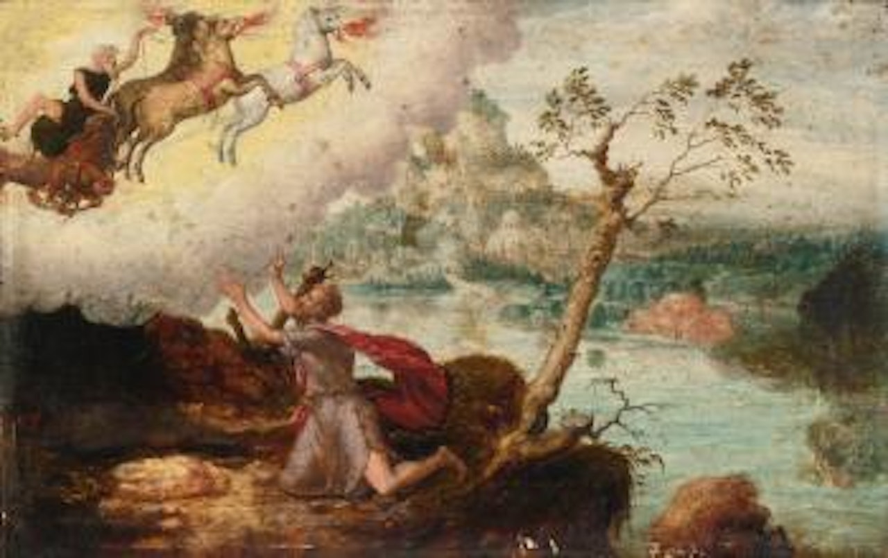 Elijah Ascending To Heaven In The Fiery Chariot by Herri met de Bles