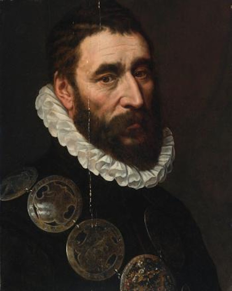 Portrait Of a Bearded Man, Bust Length, Wearing a Chain Of Guild Buckles by Adriaen Thomas Key