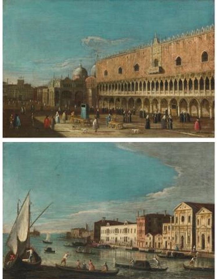 Venice, a View Of The Doge's Palace Looking Towards Saint Mark's; Venice, a View Of The Zattere With The Church Of Spirito Santo by Apollonio Domenichini