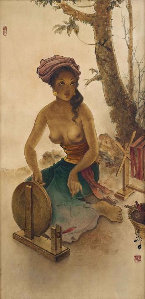 Wanita Memintal Benang (The Spinner) by Lee Man Fong