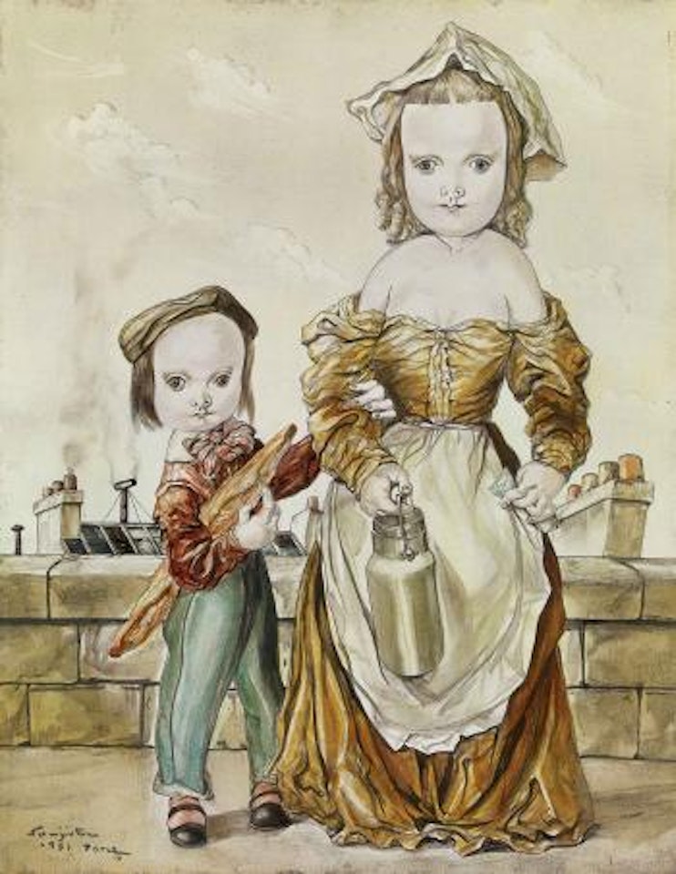 Les deux Enfants Portant le Pain et le Lait (Two Children Carrying Bread and Milk) by Leonard Tsuguharu Foujita