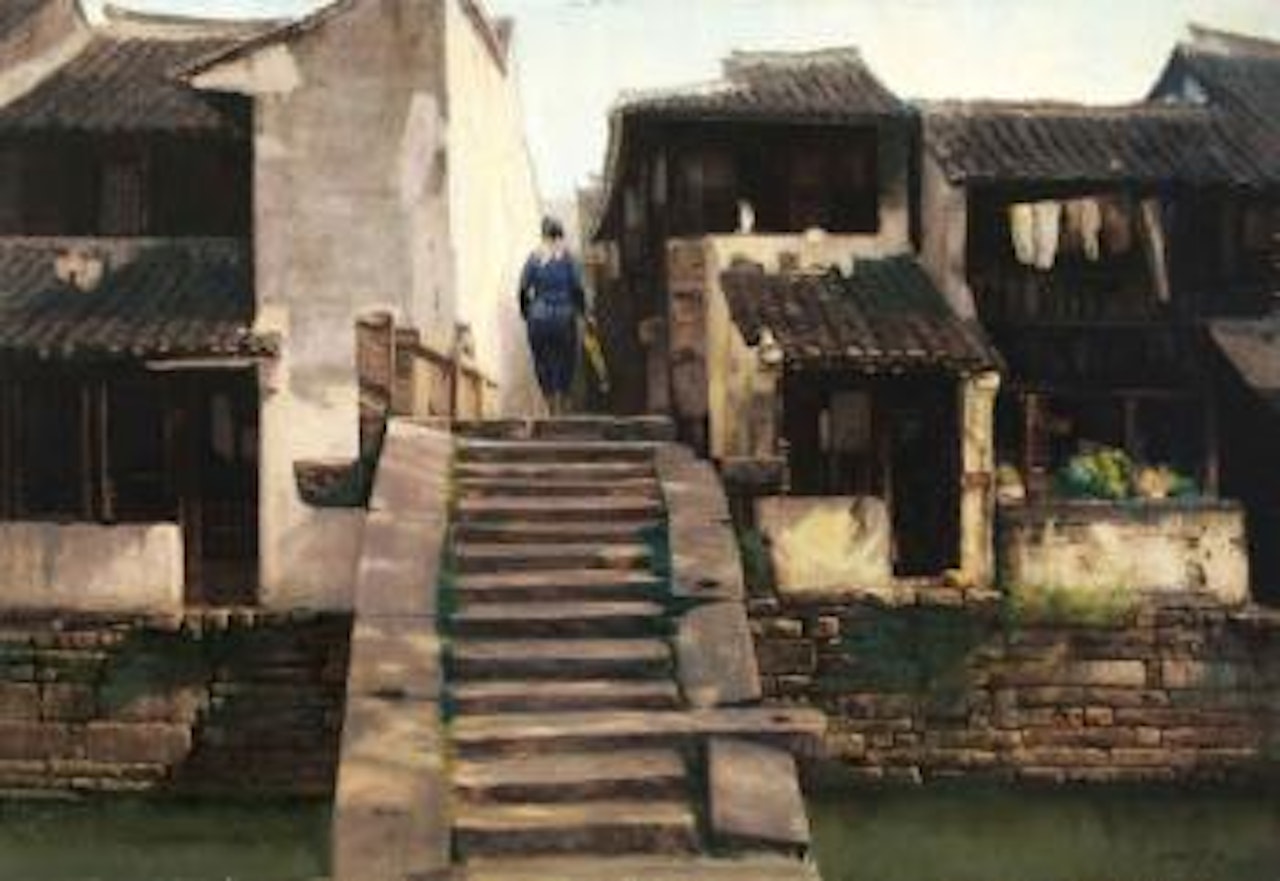 Returning Home: Sunset, Suzhou by Chen Yifei