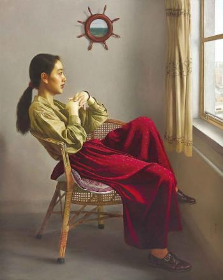 Sitting Alone in front of the Window by Li Guijun