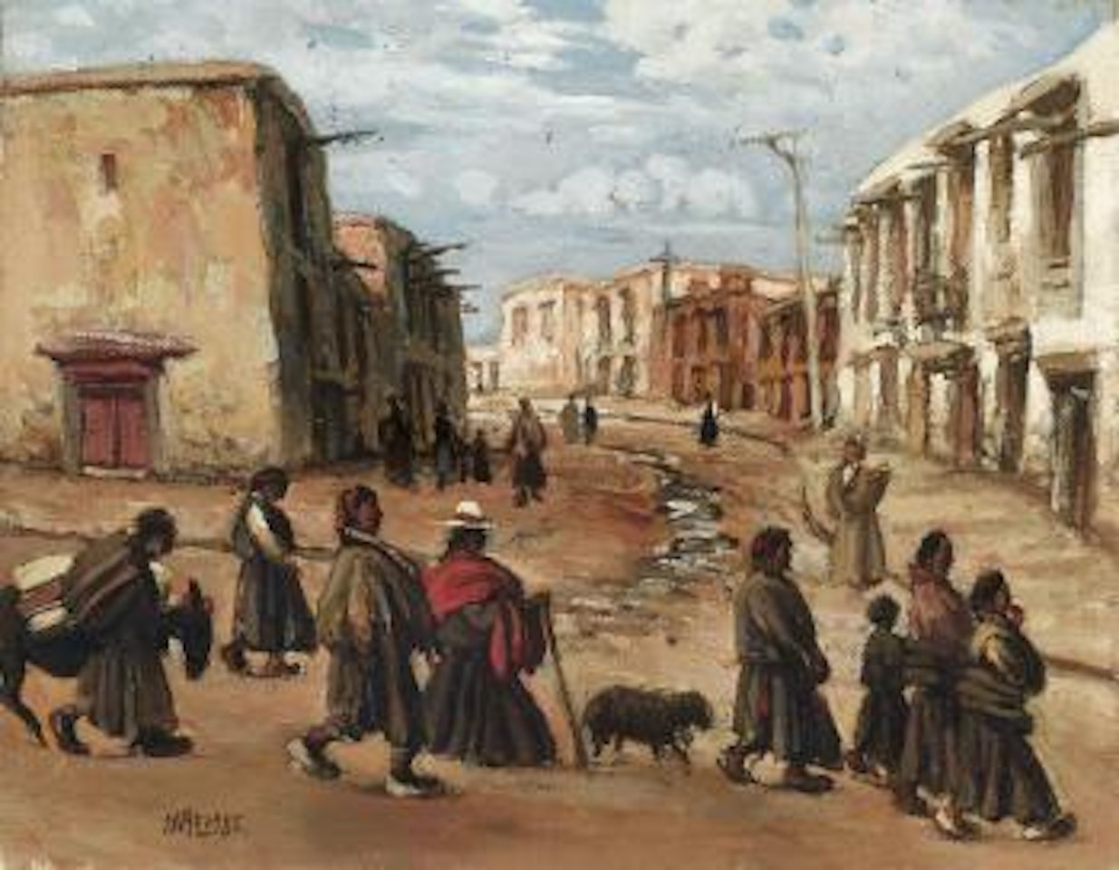 Bajiao: Street in Lahsa by Chen Danqing