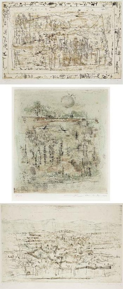 Flore et faune (flora and fauna); Paysage de reve; & Champs abandonnes Flore et faune by Zao Wou-Ki