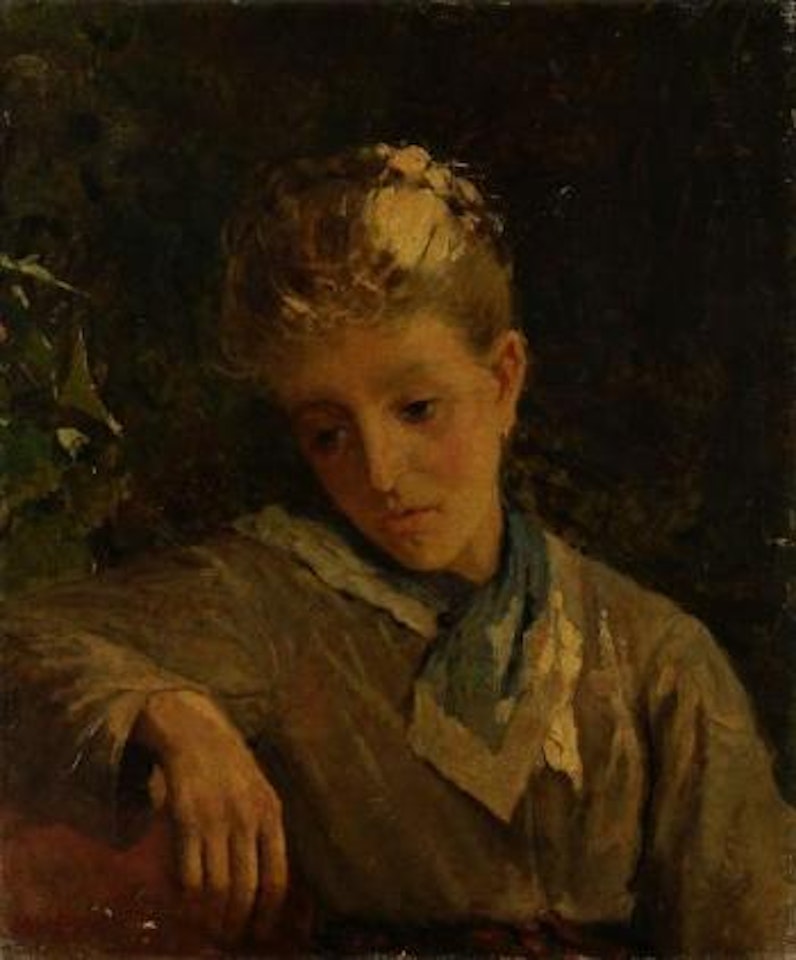 Jeune femme accoudée by Mose Bianchi