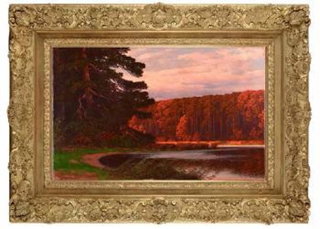 Lac en forêt by Ivan Fedorovich Choultse