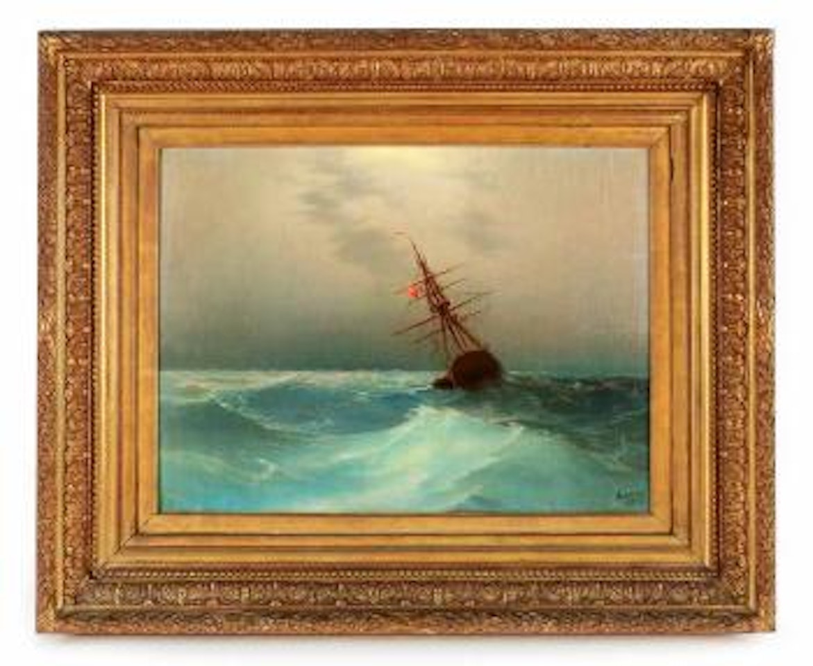 Bateau dans la tempête by Ivan Konstantinovich Aivazovsky