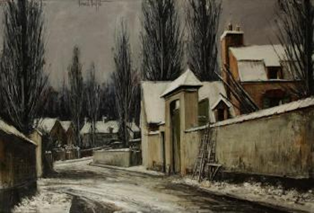 L'Entrée de la grande ferme (hiver), Bertinval en Seine et Oise by Bernard Buffet