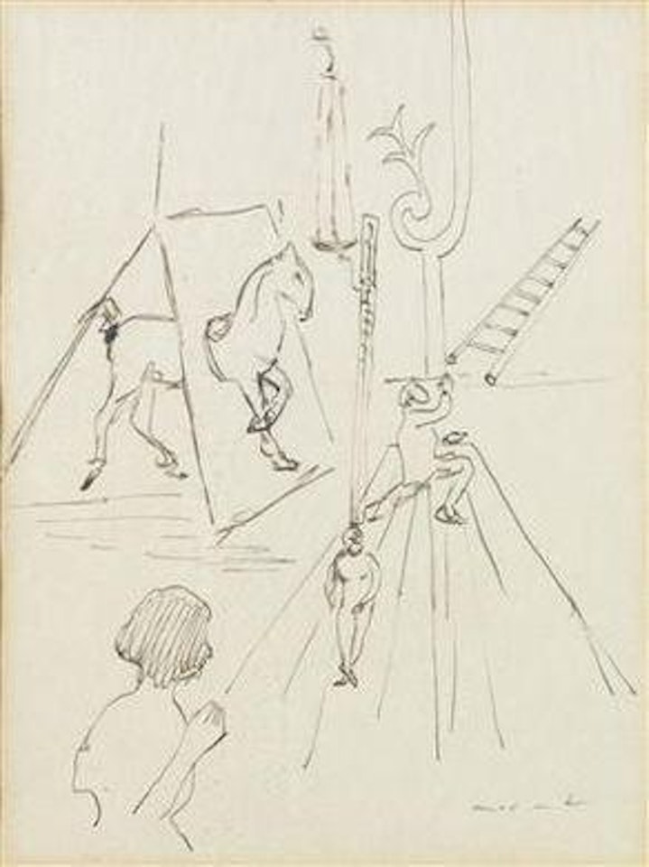 L’homme sans tête, la danseuse et l’oiseau by Max Ernst