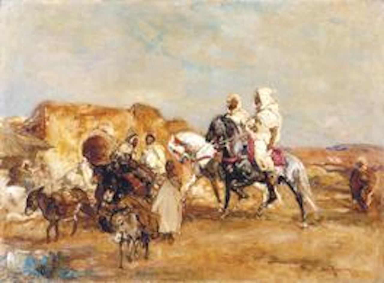 L'arrivée du caïd, Marrakech by Henri Émilien Rousseau
