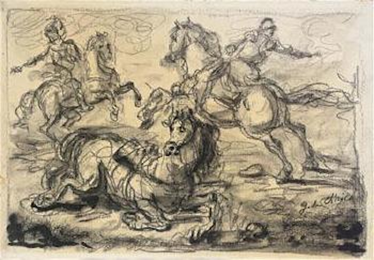 Cavalieri in battaglia by Giorgio de Chirico