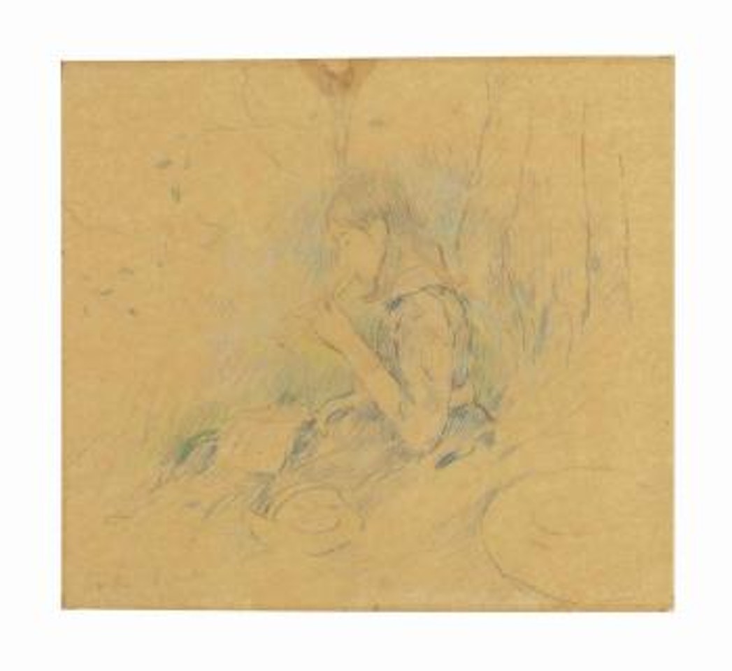 Julie Manet joue au Flageolet by Berthe Morisot