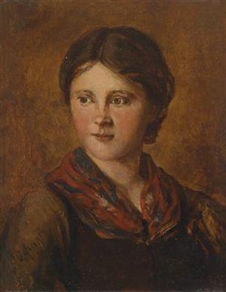 Tyrolean Girl, half-length portrait of a young woman by Franz von Defregger