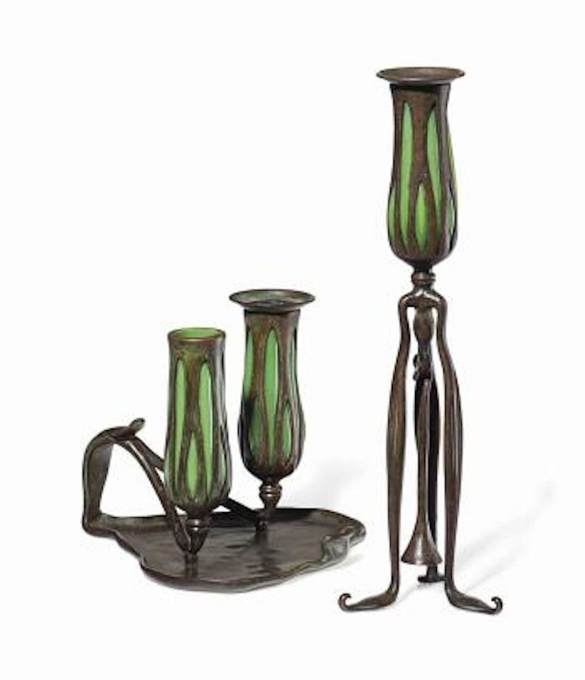Two Candleholders by Tiffany Studios