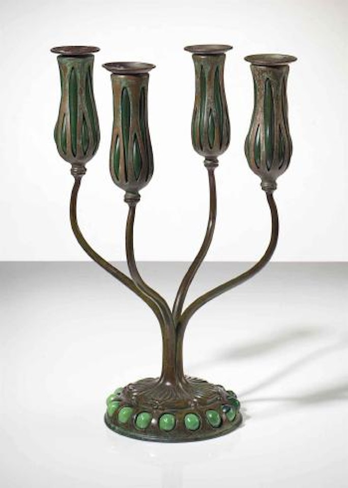 A Four-Arm Candelabrum by Tiffany Studios