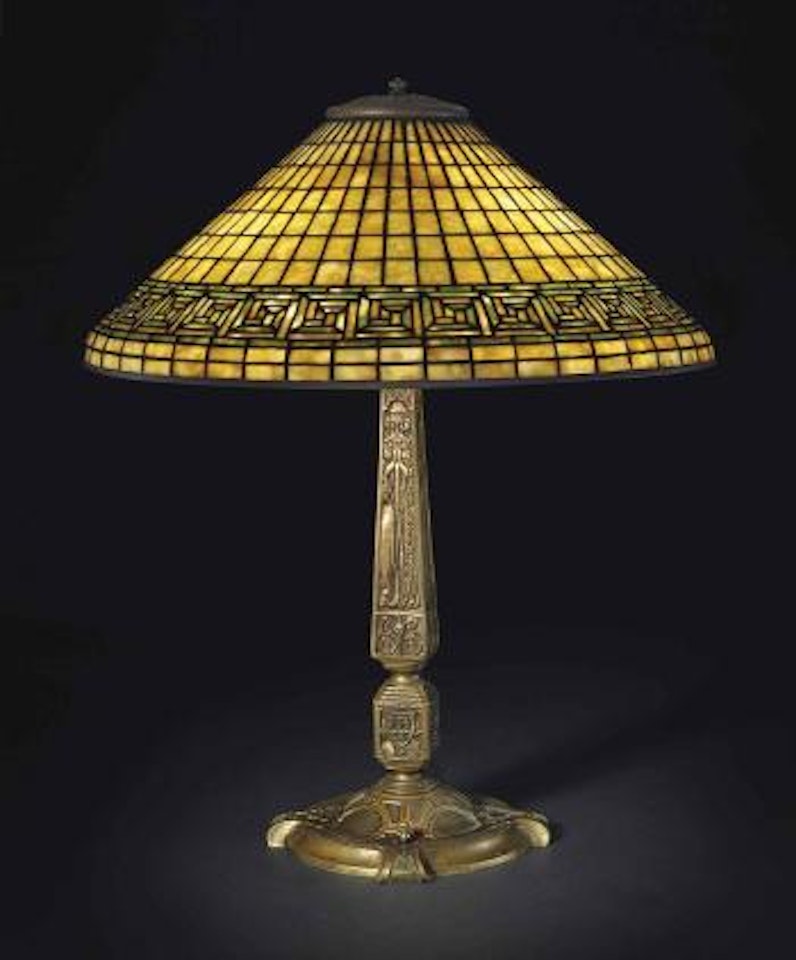 A 'Greek Key' Table Lamp by Tiffany Studios