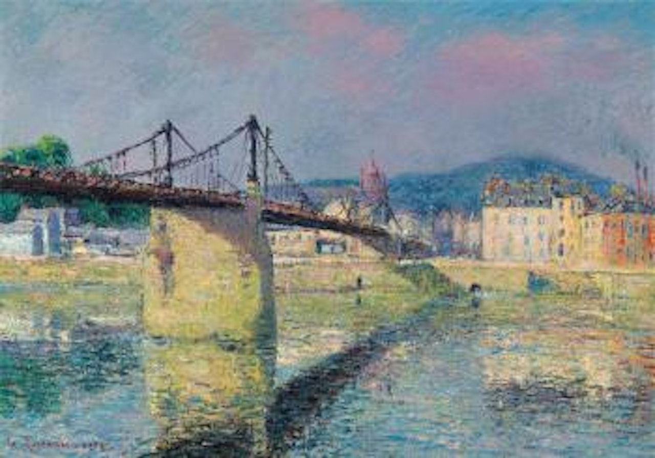 Le pont suspendu à Elbeuf by Gustave Loiseau